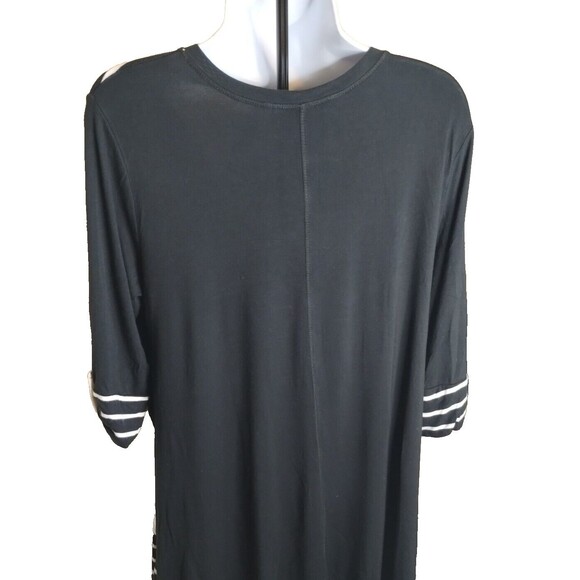Vincente Milan Women’s 3/4 Sleeve Tunic Black & White Stretch Size Small - Picture 5 of 7